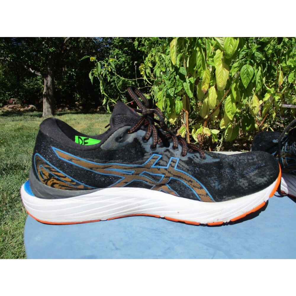 ASICS Gel Cumulus 23 Mens 9 Black Blue Orange Running Athletic Shoes 1011B012 - Picture 6 of 12